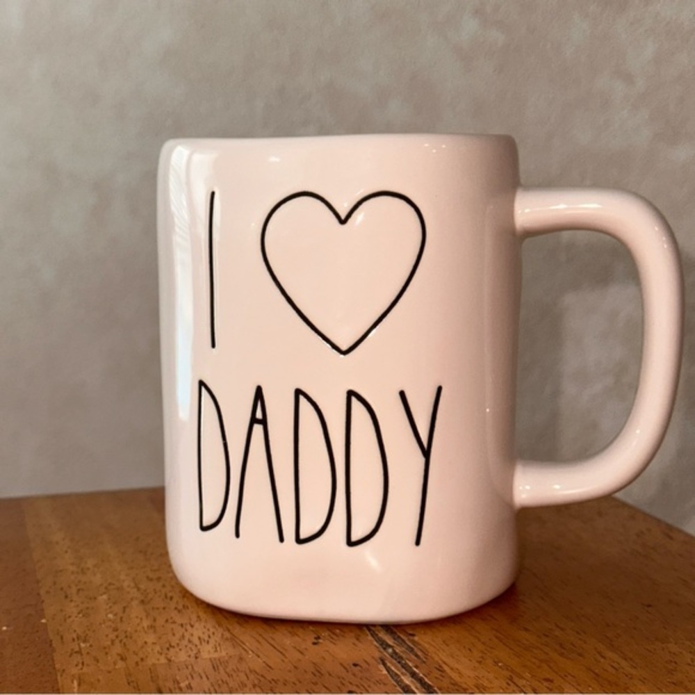Rae Dunn I LOVE DADDY HEART Design Ceramic Coffee Mug BRAND NEW!!
